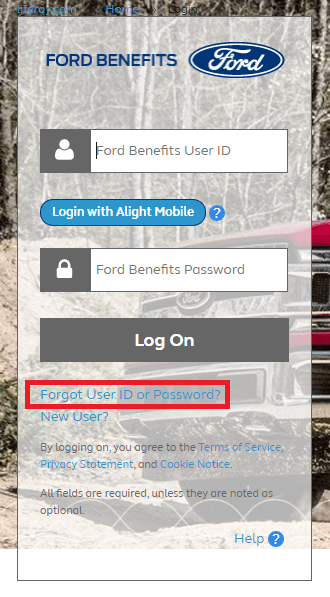 Click on Forgot User Id or Password