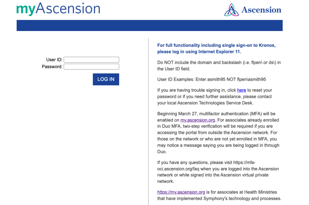 MyAscension Login At My.ascension.org