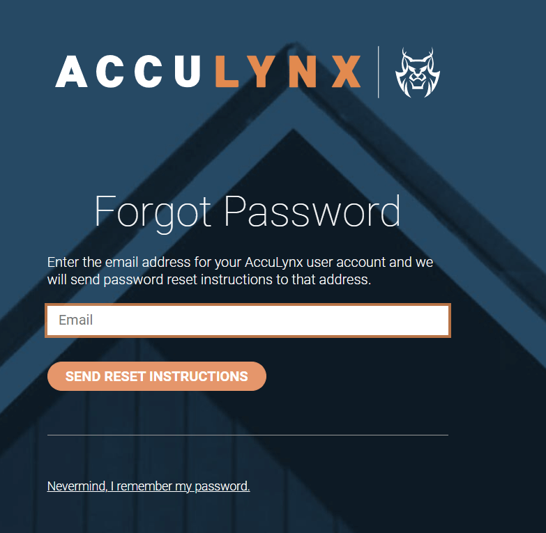 reset acculynx login password