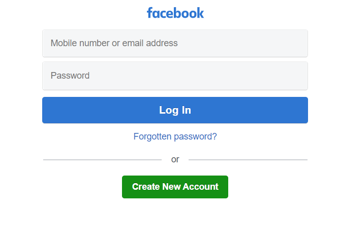 login to facebook touch website