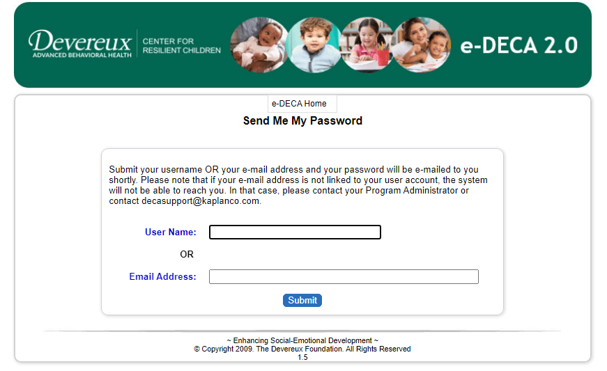 reset edeca login password