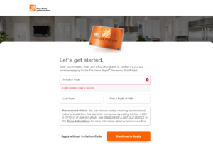 the home depot credit card application