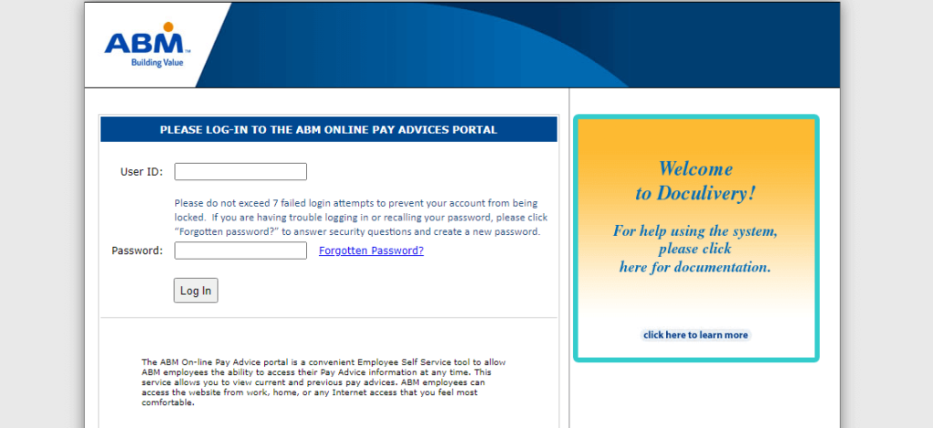 ABM Doculivery Pay Stubs Login Portal Doculivery ABM Login Guide