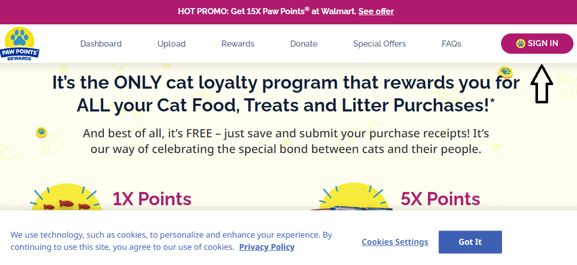 click on sign in mypawpoints portal
