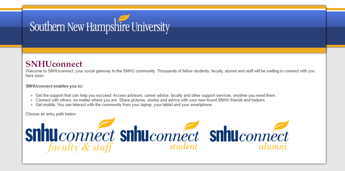 how to access snhuconnet