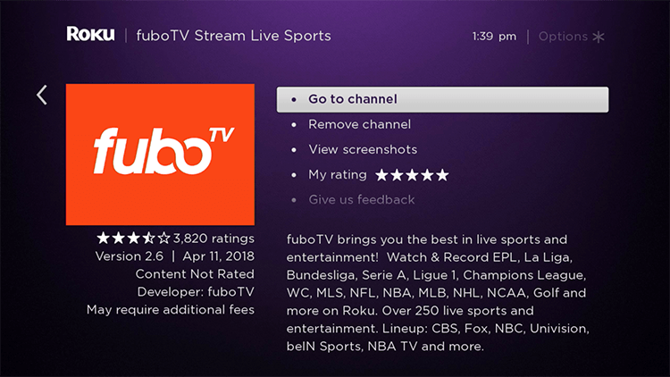 install fubo tv on roku tv