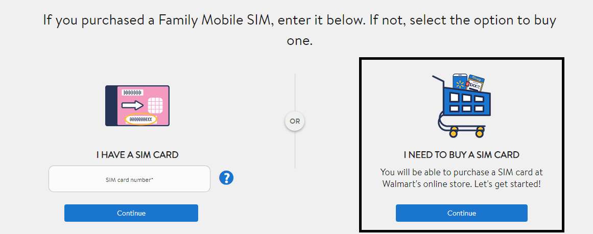 buy new sim card to activate your family mobile phone