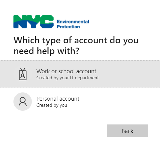 choose preferred option to reset citytime login nyv password