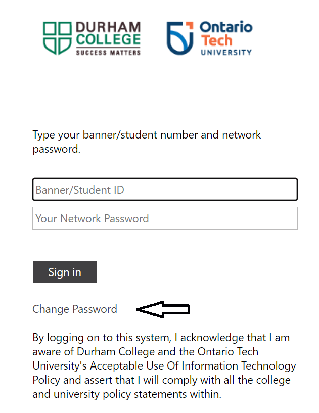 click on change password in dc connect