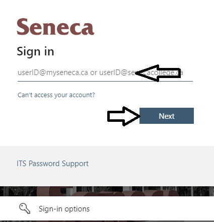enter required details to login into seneca blackboard website