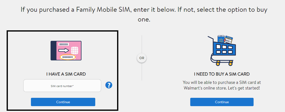 enter sim card details to activate your walmart family mobile