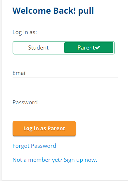 login as parent in timeforlearning portal