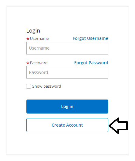 click on create account in navisphere login page