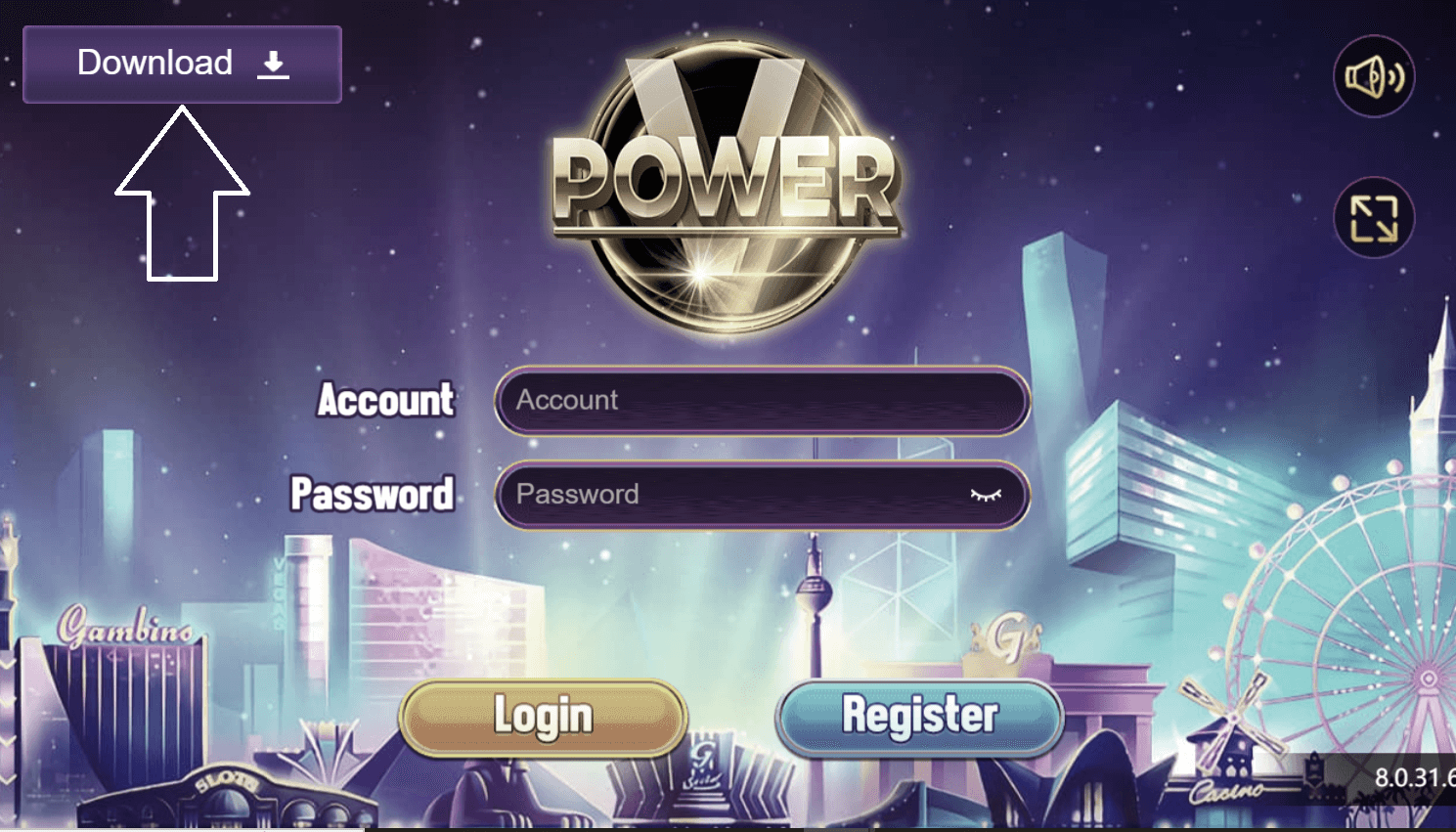 click on download in vpower777 website