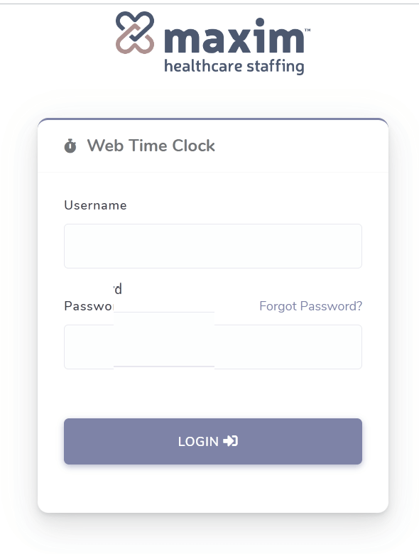 click on forgot password in maxim time clock website
