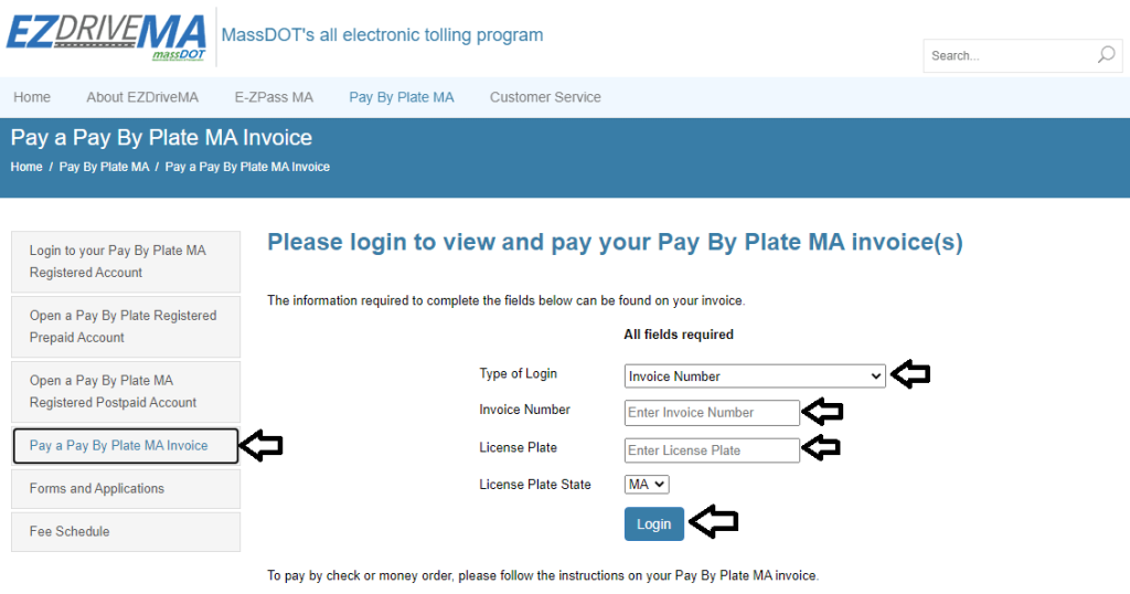 pay by plate ma to pay toll online