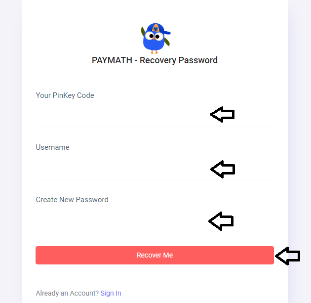 reset paymath login password