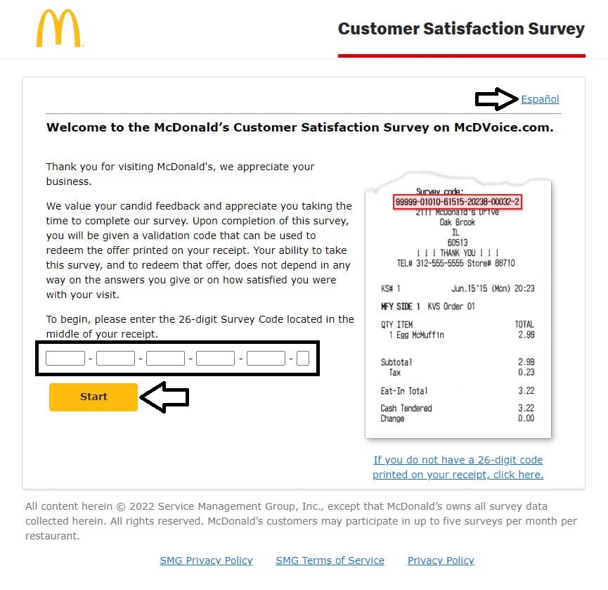 mcdvoice customer satisfaction survey