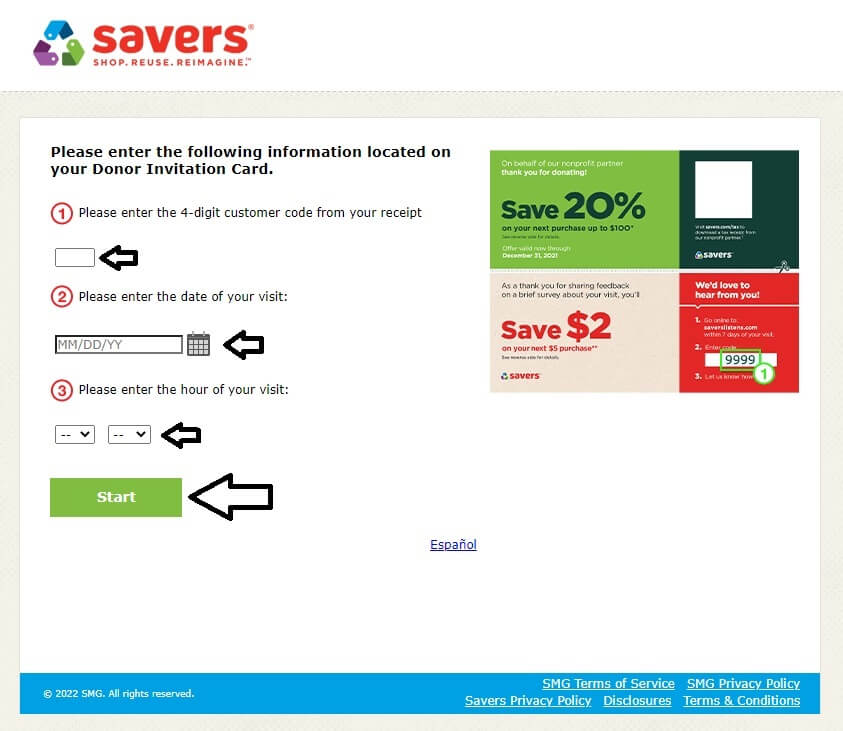 participate in savers listens survey with donor invitation card method