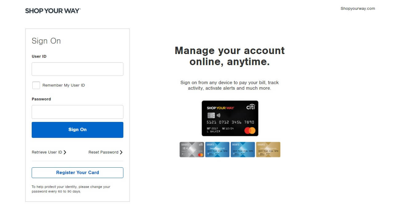 Shop Your Way Credit Card Login At Syw accountonline 2022 