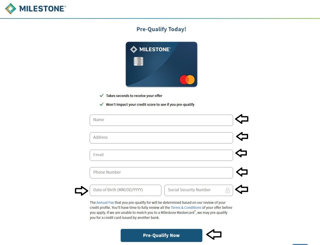 apply for milestone credit card