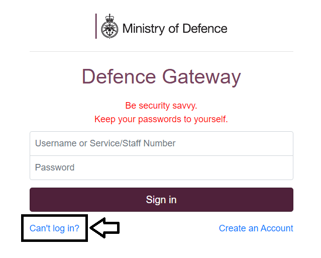 click on can't login in jpa login page