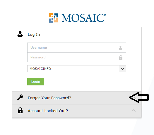 click on forgot password in mosaic login page