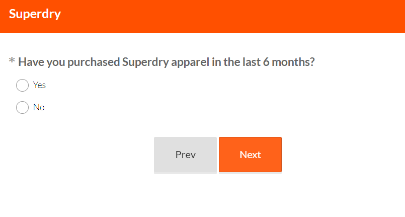 click on next in mysuperdrystory survey