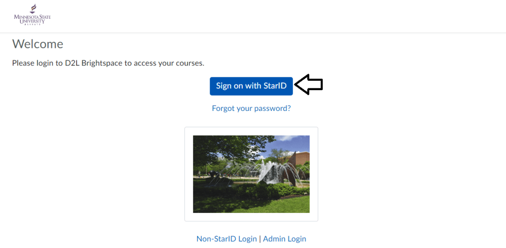 click on sign on with starid option