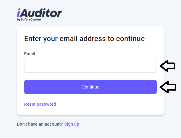 enter email id and click on continue
