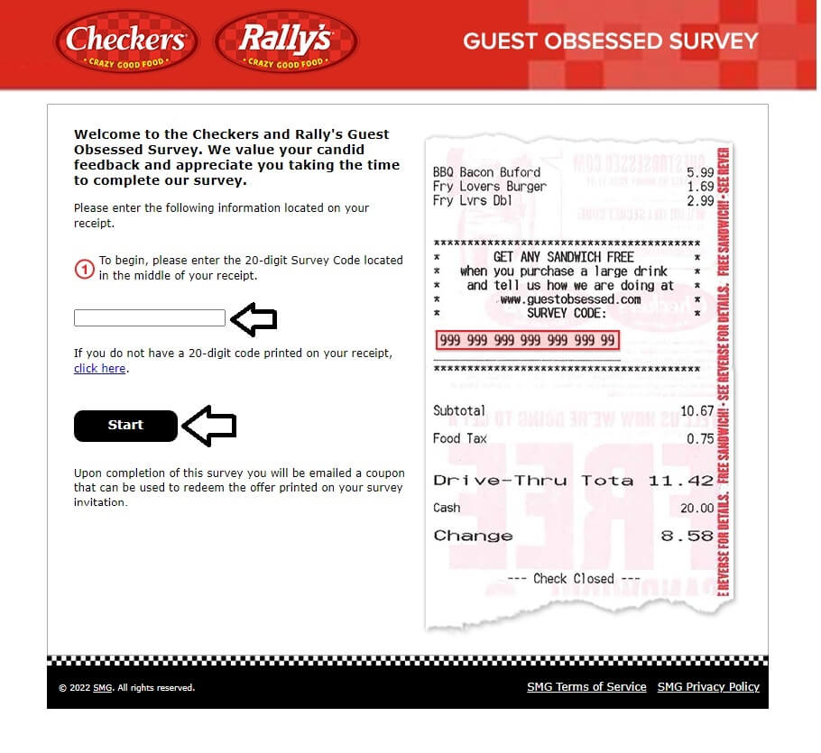 enter guestobsessed survey code