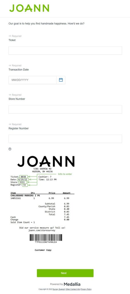 joann store survey