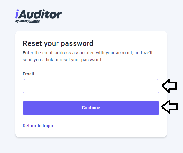 reset iauditor login password