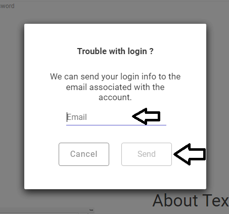 reset textfree web login password