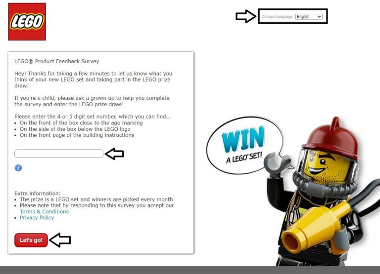 LEGO Product Feedback Survey at www.legosurvey.com/product