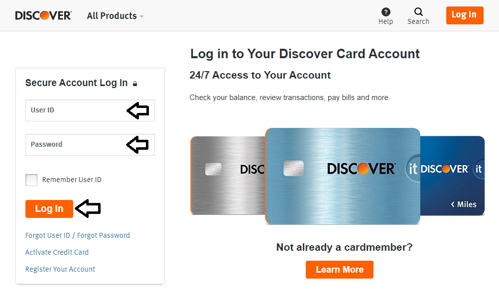 discover student loan account login