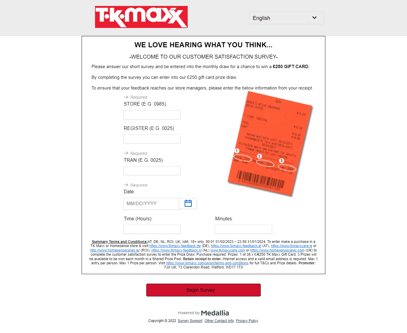tk maxx survey
