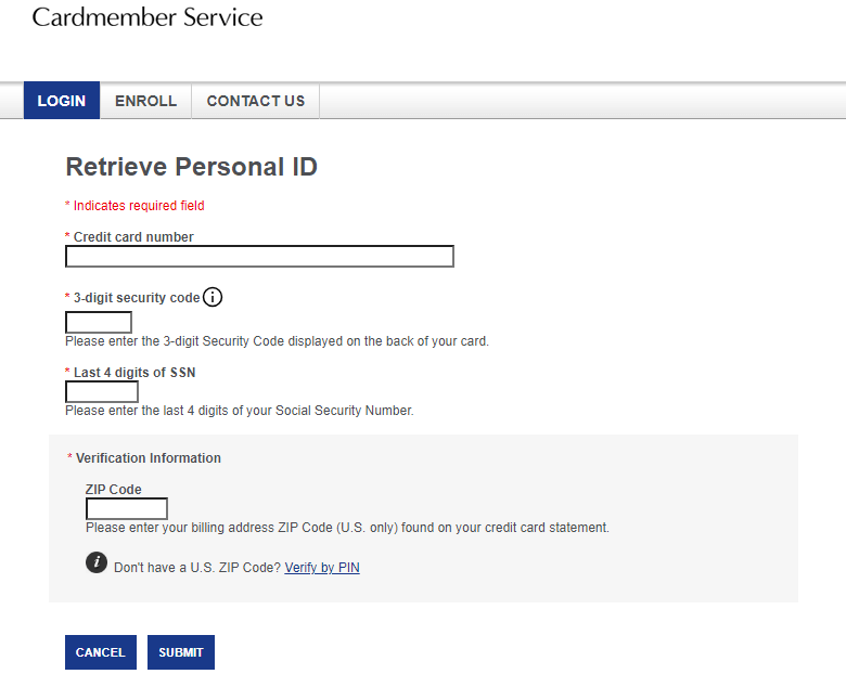 recover myaccountaccess personal id