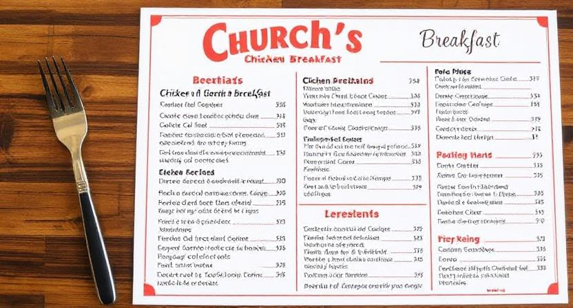 Church’s Chicken Breakfast Menu