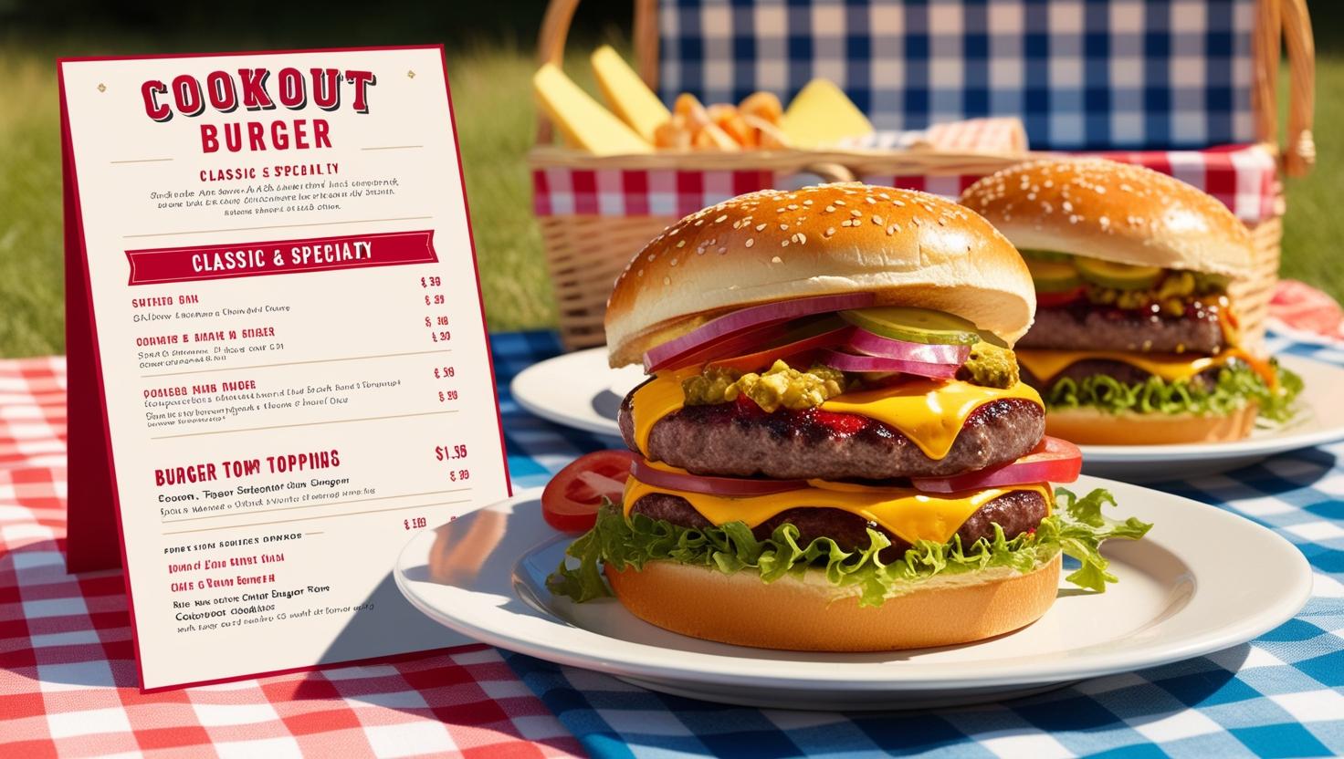 Cookout Burger Menu